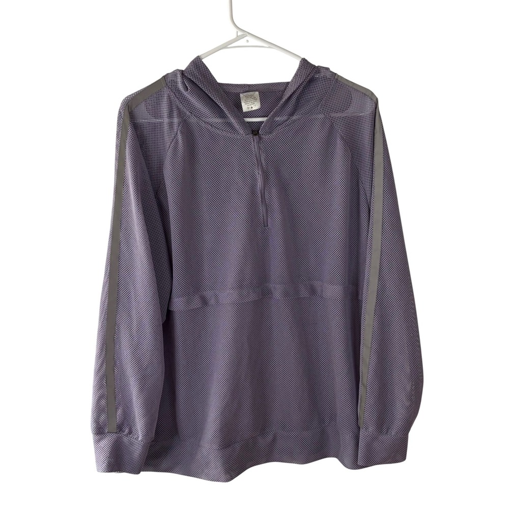 Cali Sport+ Purple Mesh Quarter Zip Hoodie Womens 2X Performance Activewear